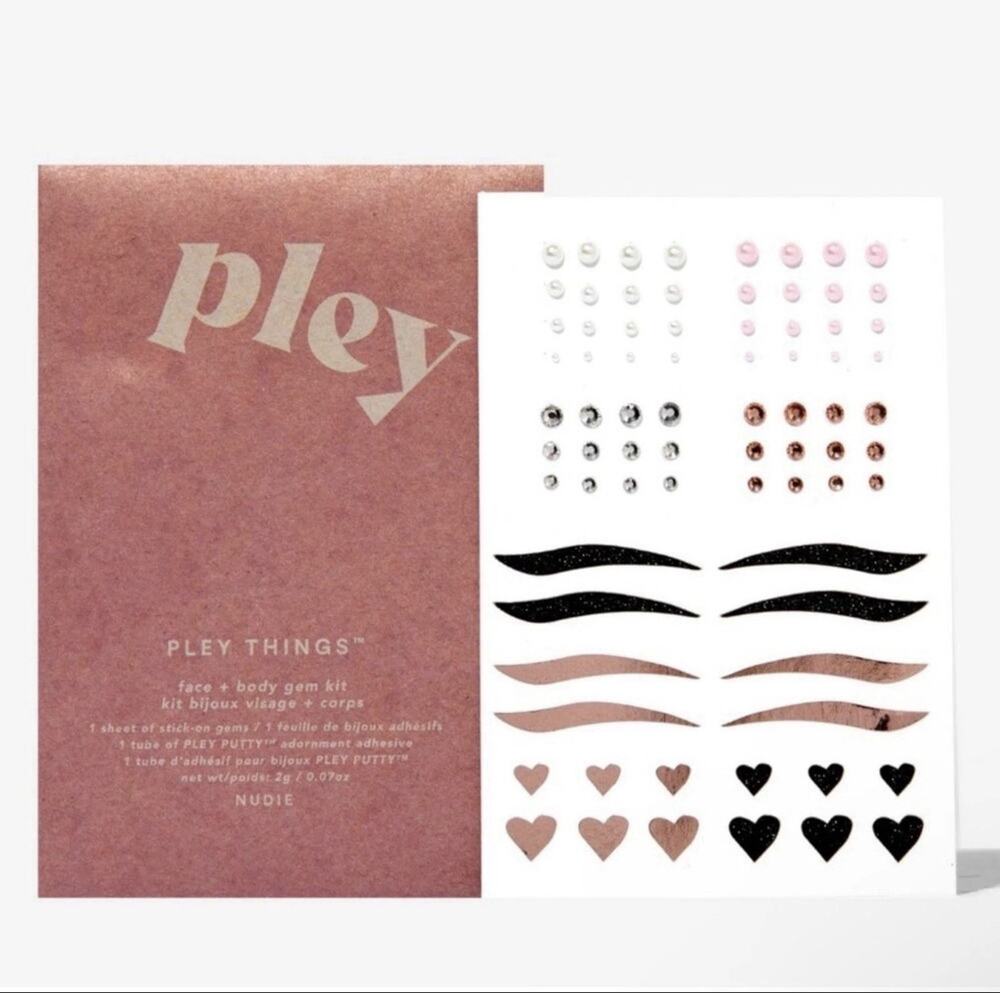 Pley Things Face + Body Gem Kit Nudie Stick On Gems Adhesive NEW Festival